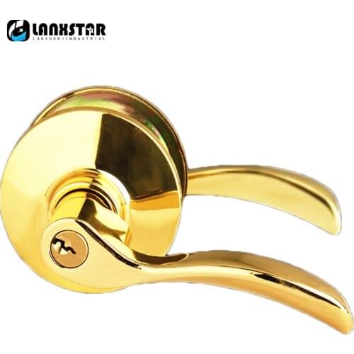 Luxury Design European New Style Gold Color Handle Solid Lockset Mechanical Handles Lock