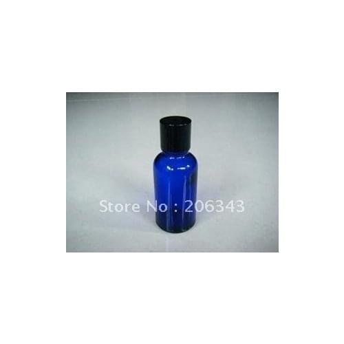 30ml blue essential oil bottle with black plastic cap for cosmetic l packaging,glass bottles