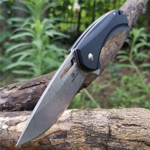 D2 Blade G10 Handle Fold Folding Knife Ball Bearing Bushcraft EDC Tools Good for Hunting Camping Survival Outdoor Everyday Carry