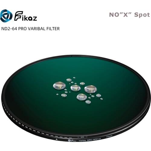 Fikaz ND2-64 Fader Variable ND Filter NO X Spot 67mm 72mm 77mm 82mm Neutral Density Lens Filter For Canon Nikon Sony Camera