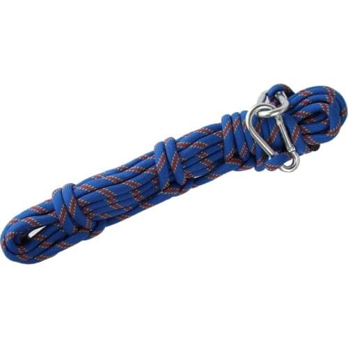 10mm 10M Outdoor Rock Climbing Mountaineering Equipment Rescue Auxiliary Rope Cord + 2 Carabiners