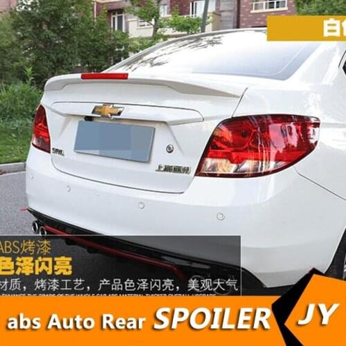 For Chevrolet SAIL Spoiler 2016-2018 SAIL spoiler TF High Quality ABS Material Car Rear Wing Primer Color Rear Spoiler