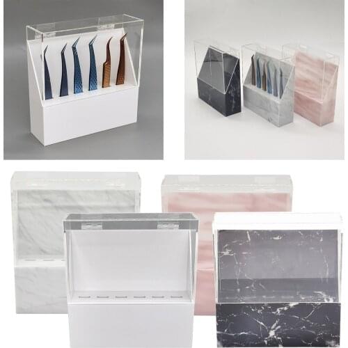 Eyelash Extension Tweezers Stands Eyelash Display Shelf Holder Dustproof Tweezer Storage Shelf Holder Organizer Rack