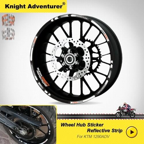 For SUPER 1290 ADVENTURE 2017 1290Motorcycle Racing equipment Wheel Tire Rim Decoration Adhesive Reflective Decal Sticker