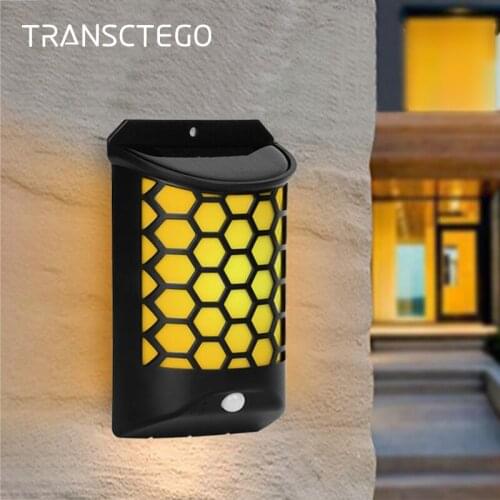 Solar Light Outdoor Garden Fence Light Post Lamp Waterproof Motion Sensor LED Porch Wall Lamps for Garden Patio Yard Solar Light