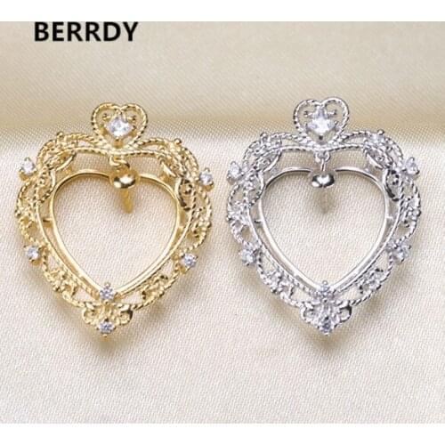 Heart Popular European Style Pearl Pendant Mountings, Pendant Findings, Pendant Settings Jewelry Parts Fittings