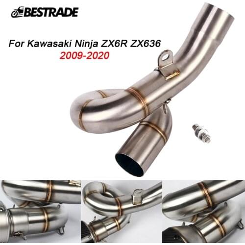 For Kawasaki Ninja ZX6R ZX636 2009-2020 Exhaust Connect Pipe Motorcycle Exhaust Mid Link Pipe Slip On 51mm Muffler Moto Modified