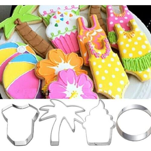 1pcs beach Fruit coconut tree biscuit cutter Ice cream fondant cake mold baking tool metal cookie cutter candy pastry tools