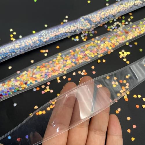 2.5*37cm PVC Transparent Filling in Plastic Pocket (NO Sequins)Hair Accessories Headband Hoop Baby DIY Projects Craft,1Yc17417