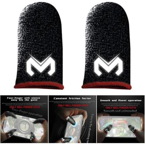 2 PCS Phone Games Sweat-Proof Finger Gloves Thumbs Finger Cover Anti-slip Cot Sleeve For PUBG Screen Game Accessories