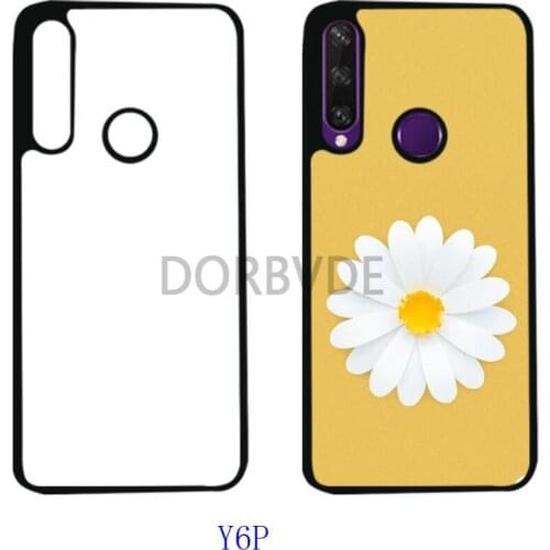 2D Sublimation Blank TPU+PC rubber Case for Huawei Y6P with Aluminum Inserts 10pcs/lot