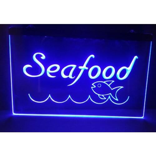 Seafood beer bar pub club 3d signs led neon light sign vintage home decor crafts