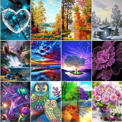 Diamond Embroidery Animals Tiger DIY Diamond Painting Landscape Full Square/Round Drill Rhinestone Mosaic Flowers Cross Stitch