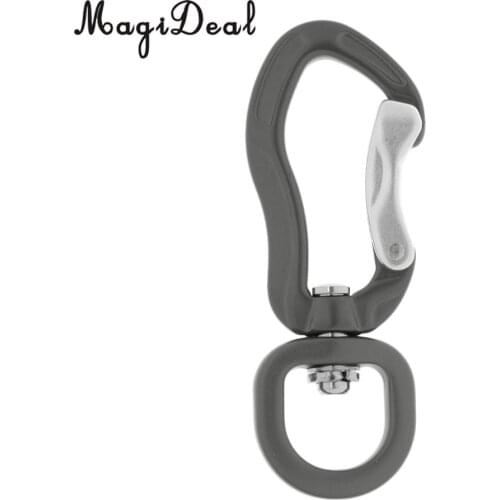 MagiDeal 400KG Safe Swivel Eye Snap Hook Aluminum Carabiner Climbing Backpack Hanging Hook for Caving Rappelling Camping Equip