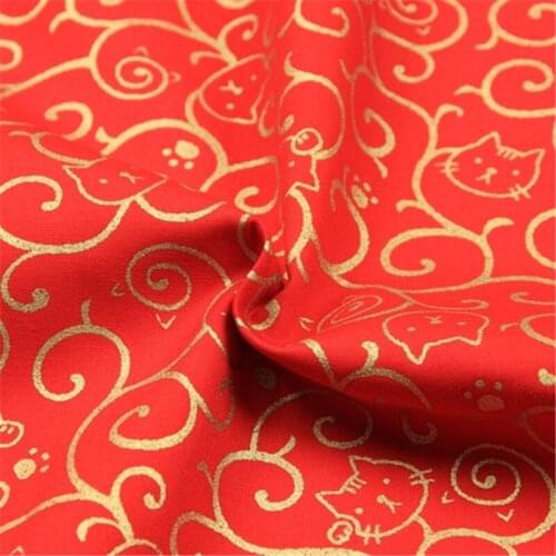 CF829 Cats Printed Fabric Summer Thin Cotton Fabric Chinese Style Dress/Table Cloth/Curtain/Clothes DIY Patchwork Materials