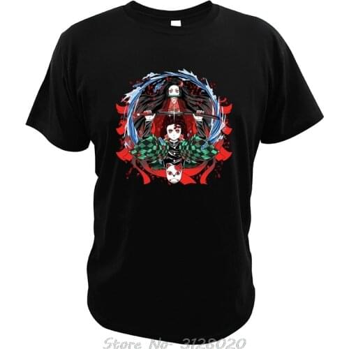 Demon Slayer Kimetsu No Yaiba T Shirt Digital Print Tees High Quality O-neck Tops Japanese Anime Men Cotton T-Shirt