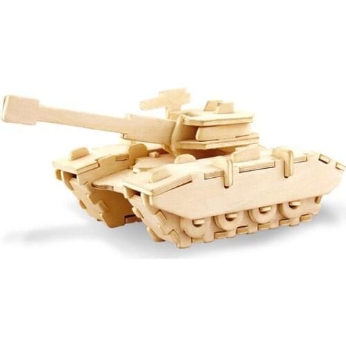 Kids 3D Wooden Puzzle Toy Military Series Tank Vehicle Animals Model Set Creative Assembled Education Toys For Children