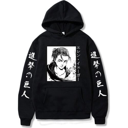 Attack On Titan Eren Yeager Janpan Anime Graphic Hoodies Women Funny Cartoon Manga Clothes Harajuku Oversized Hoody Sweatshirts