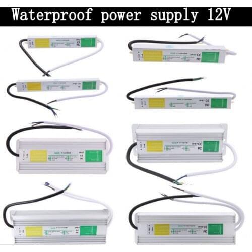 AC100-240V DC 12V 24V Power Supply IP67 Waterproof Electronic LED Driver Transformer for Outdoor 10W 50W 60W 80W 100W 200W 250W