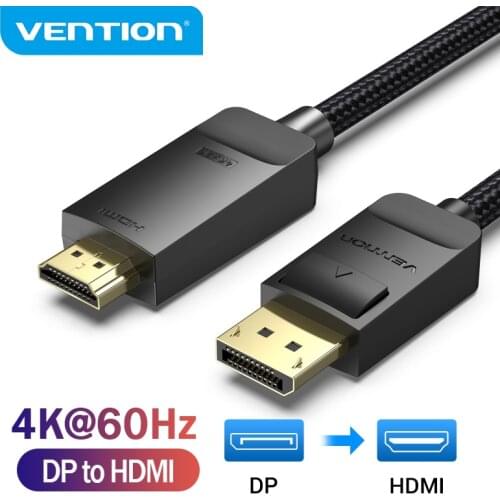Vention DisplayPort to HDMI Cable 1080P DP to HDMI Cable Display Port Male to HDMI Male Adapter for HDTV Projector DP to HDMI