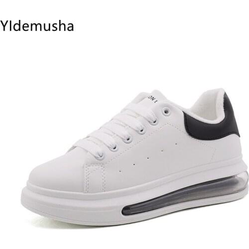 New Winter Sneakers Women Shoes Flats Casual Ladies Shoes Men Woman Lace-Up PU Plush Warm Lover Zapatillas De Deporte Para Mujer