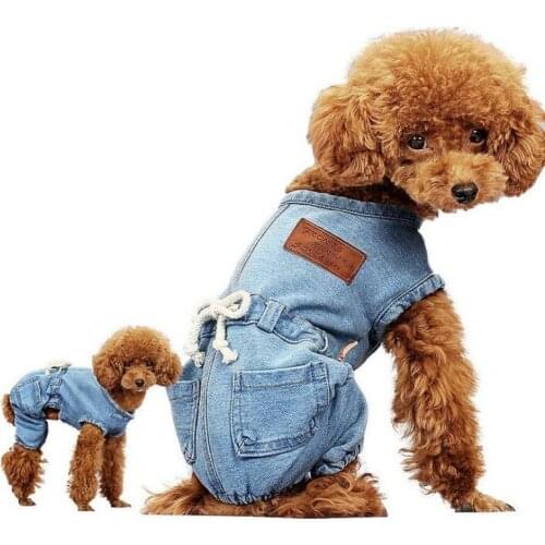 Dog Coat Jacket Jeans Dog Clothes For Small Medium Dogs Costume Spring Autumn Pet Jumpsuit Puppy Outfit Pet Dogs Clothing