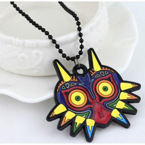MOCHUN The Legend of Zelda Necklace Colorful Majoras Mask pin Choker Necklace Vintage Pendant Necklace-30