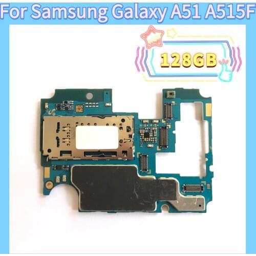 128GB For Samsung Galaxy A51 A515F/DS/GN Motherboard Original Clean Mainboard Full Chips Android Logic Board Single SIM/Dual SIM