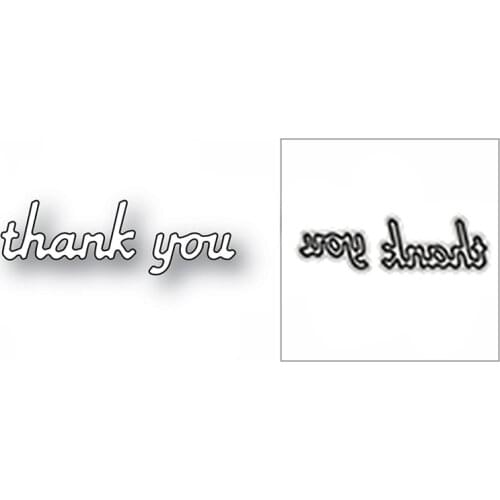 New Thank You Word Manuscript 2020 Metal Cutting Dies for DIY Scrapbooking and Card Making Decorative Embossing Craft No Stamps