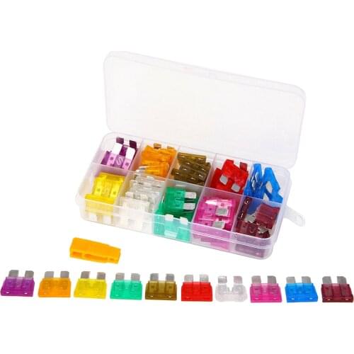 80Pcs Medium Size Blade Car Fuse Assortment Set for Auto Car Truck 3/5/7.5/10/15/20/25/30/35/40A Fuse with Plastic Box & Puller
