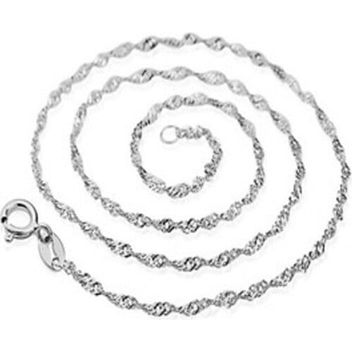 New fashion silver plated chain necklace for women water-wave chain trendy Jewelry distribution chain 18 inchs Christmas gift