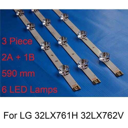 3 Piece Brand New LED Backlight Strip For LG 32LX762V 32LX761H TV Repair LED Backlight Strips Bars A B TYPE Original LED Lamps