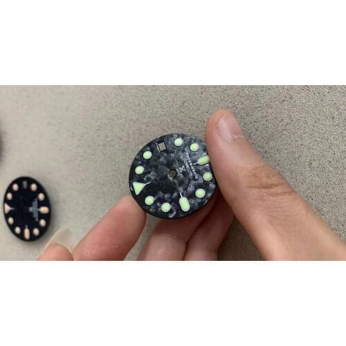 New! 28.5mm Green Luminous Single Date Grey Watch Dial for NH35/36 Movement with S Logo
