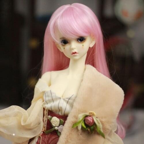 New Style 1/3 High Temperature Bjd SD Doll Wig Wire Long Pink Wavy For BJD Super Hair Wig