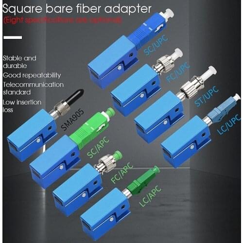 New Optic Fiber Connector FC SC ST LC Square Bare Adapter Flange Temporary Succeeded OTDR Test Coupler Blue Free Shipping
