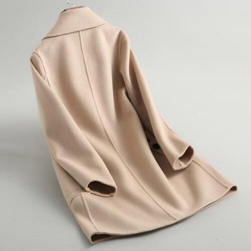 Autumn New Winter Elegant Wool Coat Female 2020 Korean Casual Slim Double Breasted Ladies Jacket Coat Women 88107 LW381