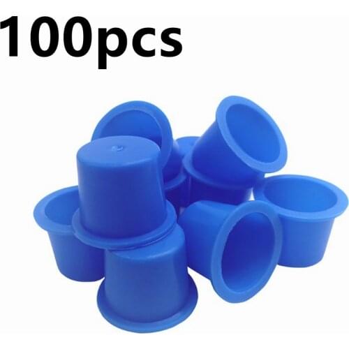 100Pcs Professional Tattoo Ink Cups 2Colors 19*14mm Silicone Pigment Glue Container Portable Body Art Supply Tattoo Accessories