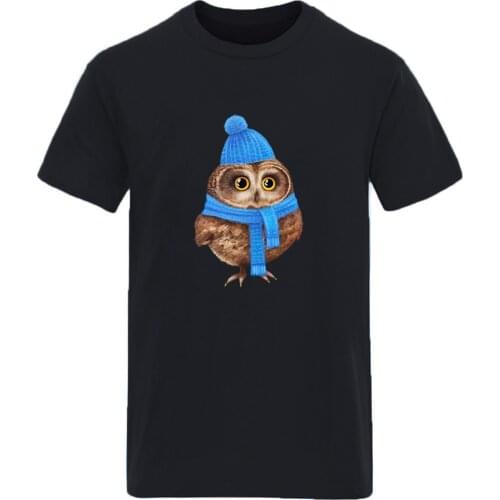 Cool Owl Cartoon Short Sleeve T-shirt For Man Round Neck Fashion Clothing Tops Male Casual Hipster 2020 Tees Graphic Camisetas