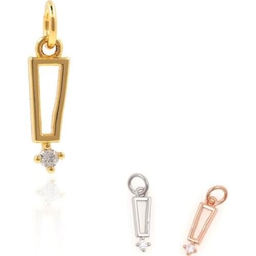 Rectangular Hollow Pendant Square Pendant Cubic Zirconia Necklace DIY Jewelry Making Accessories 13.5x3.2x1.3mm