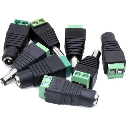 DC Connector Power Jack Plug Adapter 100 Pairs 12V 5A Male+Female 2.1 X 5.5MM Power Connector for CCTV Camera Led Strip