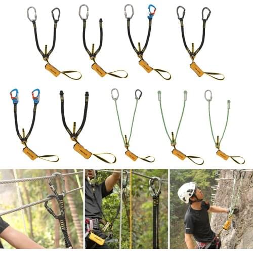 Safety Lanyard Harness Rappelling Sling Belt Hooks Protective Rope Construction Elastic harness with hook Carabiner