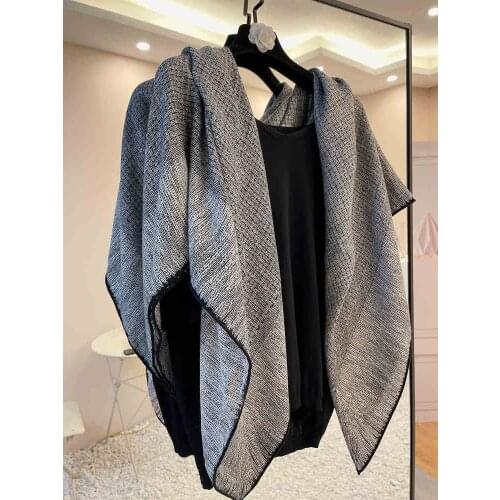 Large Square Wool Blanket Scarf Shawl Women Winter Fashion Warm Scarves Wraps 132*132cm