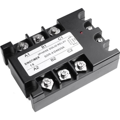 SSR-3-D48100A 3 Phase Solid State Relay 10-100A AC Output 3-32VDC To 30-480VAC SSR-3 Module Switch Relay Solid State Relay