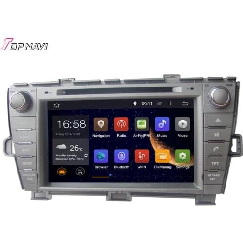 Topnavi 8'' Quad Core Android 6.0 Car DVD Play for TOYOTA PRIUS Left Driving 2009- Autoradio GPS Navigation Audio Stereo