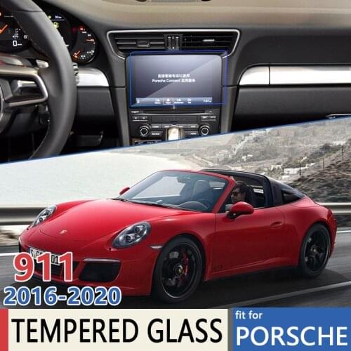 For Porsche 911 2016~2020 Car Navigation GPS Ultra-Thin Film Touch Full Screen Protector Tempered Glass Accessories 2017 2018
