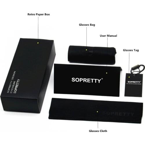SOPRETTY Sunglass Packagings ( Sunglasses Case + Bag + Cloth ....) A002