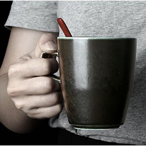 Japanese creative retro ceramic cup office tea cup water cup household mug large capacity coffee cup