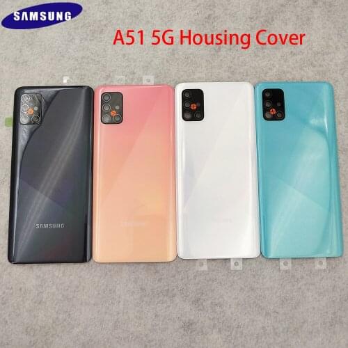 Samsung Battery Back Cover A51 A515 5G Original Glass Rear Door Housing Replacement Repair Parts With Camera Frame Lens And Logo