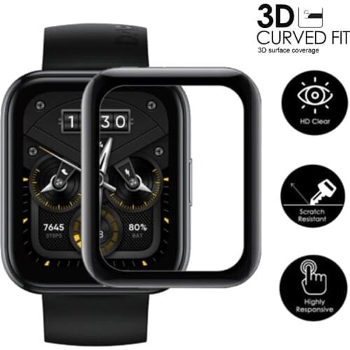 3D Curved Edge Protective Film for Realme Watch 2 Pro Full Coverage Soft HD Screen Protector Film for Realme Watch 2
