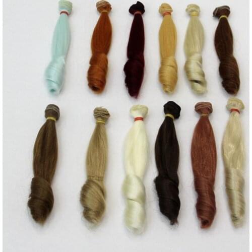1pcs 20*100cm High Temperature Fiber Fashion Imitation Wool Roll Doll Hair Wefts for DIY BJD Doll wigsFor Russian handmade dolls
